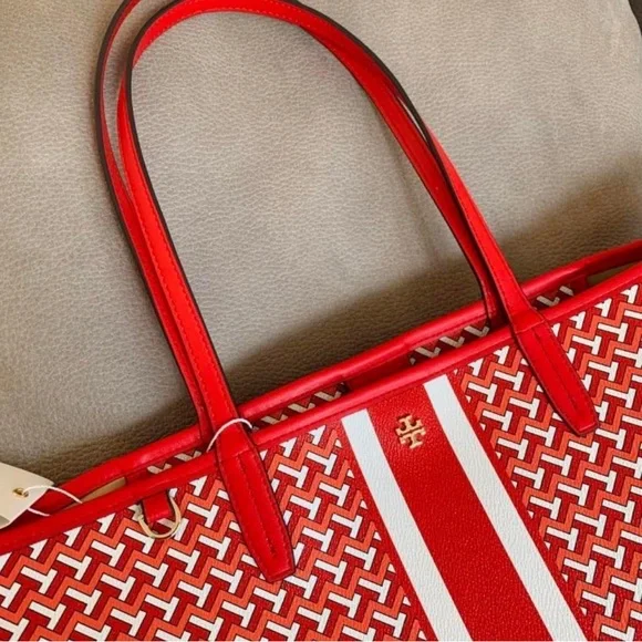 Tory Burch T Zag Tote Large Red T-Zag - Picture 3 of 7